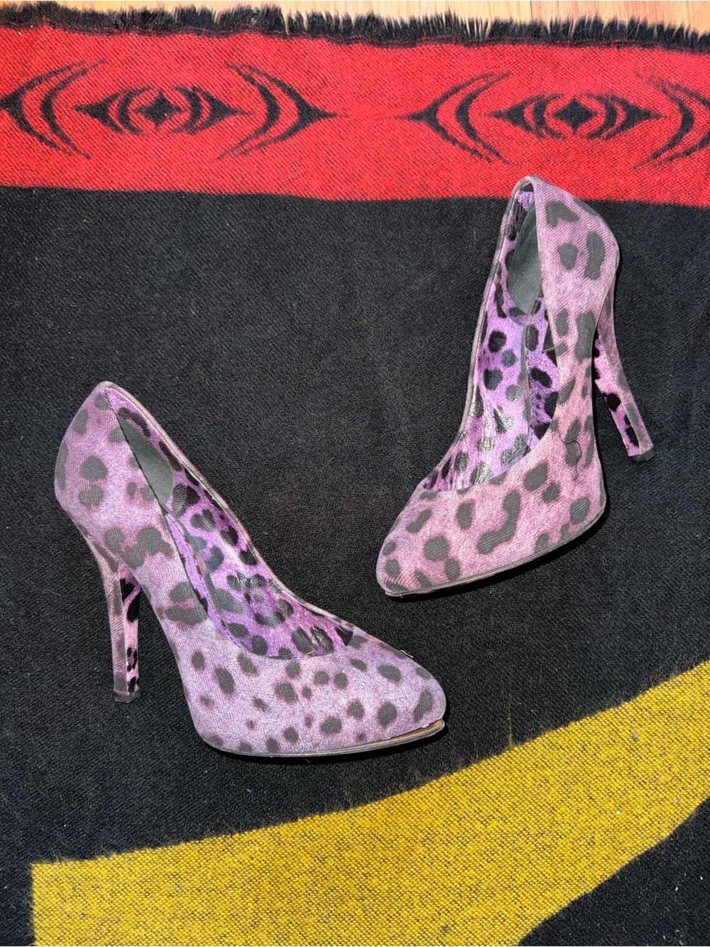Dolce and Gabbana Purple Leopard Print High Heel Pumps size 37.5